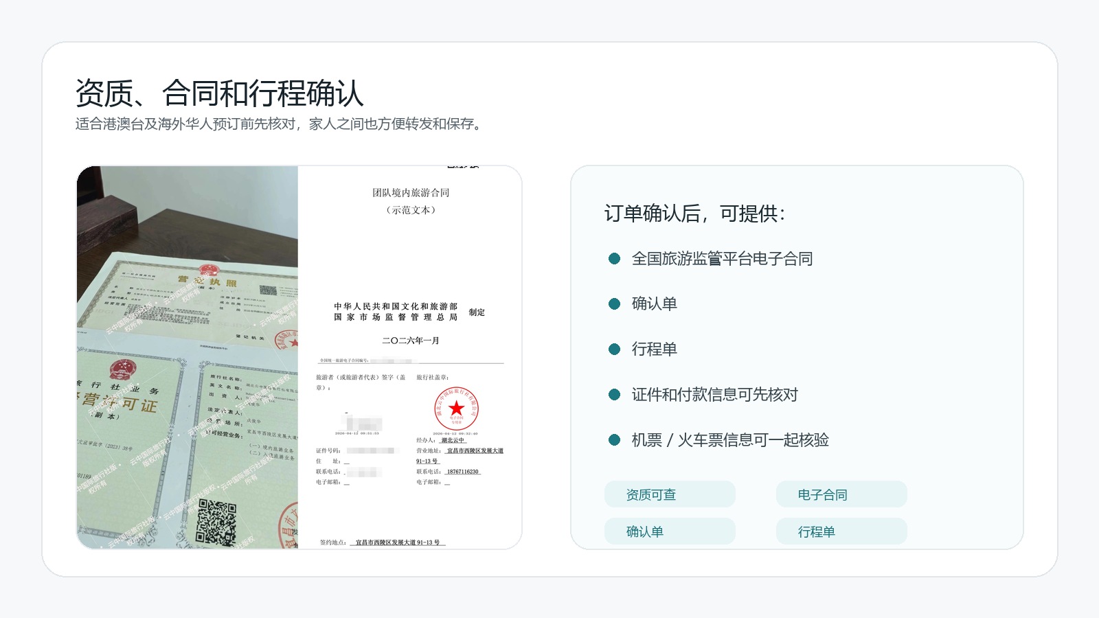 证件付款和电子合同确认